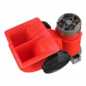 24V 300dB Red Dual Tone Electric Pump Air Loud Horn Snail Compact For Car Truck Motorcycle