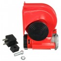 DC 12V Red Twin Tone Air Blast Electric Horn Loudspeaker Steam With Relay For Motor Bike Car Boat