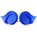 Pair 12V 110dB Universal Blue Super Loud Air Snail Horn For Car Van Motorcycle