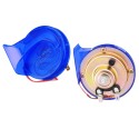 Pair 12V 110dB Universal Blue Super Loud Air Snail Horn For Car Van Motorcycle