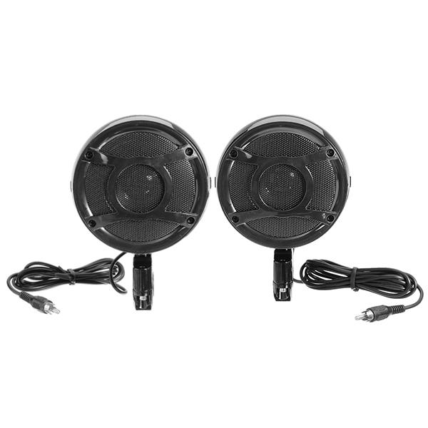 Pair Motorcycle Bike Waterproof Speaker Amplifier Music Horn 3.5 inch Black