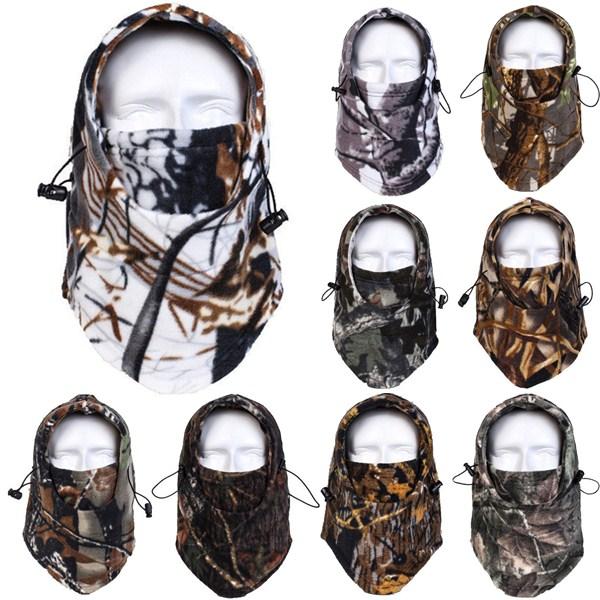 Camo Thermal Ski Neck Hoods Full Face Mask Cover Hat Cap