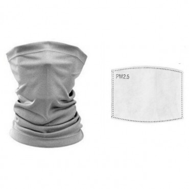 Kids Dark Gray Head Face Neck Gaiter Tube Bandana Scarf Cover Carbon Filters For Motorcycle Racing Outdoor Sports