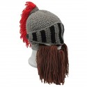 Mens Winter Crochet Knit Beanie Hats Roman Knight Helmet Face Mask Ski Cap Party