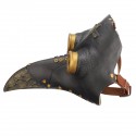 Plague Doctor Mask Halloween Costume Bird Long Nose Beak PU Leather Steampunk