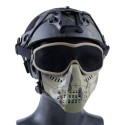 Tactical Glasses+Half Face Mask Removable Outdoor CS Military Protective Mask