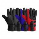 Motorcycle Leather Gloves Touch Screen Winter Warm Waterproof Red Blue Black Grey