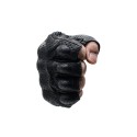 Motorcycle Riding Half Finger Gloves Breathable Leather Off-Road Racing Sport Fingerless With Holes