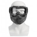 Detachable Modular Mask Shield Goggles Full Face Protect For Motorcycle Helmet Silver Clear