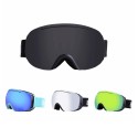 Double Lens Motorcycle Goggles Anti-fog UV Skiing Snowboard Racing Sunglasses Snow Mirror Glasses - Silver