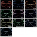 El Wire Neon LED Light Shutter Shaped Glasses For Rave Costume Party