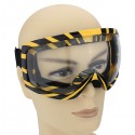 Motorcycle Goggles Glasses Yellow Stripe Transparent Lens