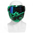 Motorcycle Helmet Detachable Modular Mask Shield Goggles Full Face Protect Clear/Light Green Lens