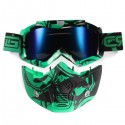 Motorcycle Helmet Detachable Modular Mask Shield Goggles Full Face Protect Clear/Light Green Lens