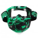 Motorcycle Helmet Detachable Modular Mask Shield Goggles Full Face Protect Clear/Light Green Lens