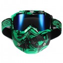 Motorcycle Helmet Detachable Modular Mask Shield Goggles Full Face Protect Clear/Light Green Lens