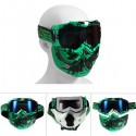 Motorcycle Helmet Detachable Modular Mask Shield Goggles Full Face Protect Clear/Light Green Lens