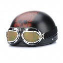 Motorcycle Scooter Helmet Goggles Silver Frame Pilot Style