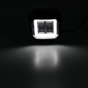 3inch 12/24V 6500K 20W Square LED Work Light With White Angel Eyes Lights Spot Fog light For Car Boat Motorcycle