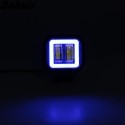 3inch 12/24V 6500K 20W Square LED Work Light Blue + White With Angel Eyes Lights Spot Fog light For Car Boat Motorcycle