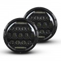 7inch Round LED Black Headlight White Lamp DRL Hi/Lo Beam For Jeep/JK TJ/LJ/CJ