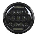 7inch Round LED Black Headlight White Lamp DRL Hi/Lo Beam For Jeep/JK TJ/LJ/CJ