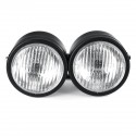 Black Twin Headlight Motorcycle Double Dual Lamp Street Fighter Dual Headlight