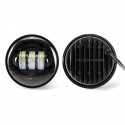 Pair 4 Inch 30W 6000K LED Headlights Flood Fog Passing Light White Lamp Fit For Harley