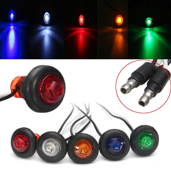 12/24V 3/4inch Boat Pickup Truck Trailer LED Clearance Side Marker Indicator Light Lamp