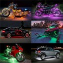 12Pcs RGB LED Neon Under Glow Light Strip Kit Atmosphere Motorcycle ATV Lights