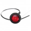 20pcs Mini 12/24V Red Round LED Button Side Marker Lights Lamps Trailer