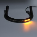 215mm Upswept FlatBlack Cafe Racer Seat Frame Hoop Brat Loop LED Brake Turn Singal Lights