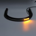 22mm Universal Rear Seat Frame Hoop Loop LED Turn Singal Brake Lights End Flat