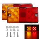 2PCS 10 LED Red Amber Tail Lights Brake Turn Signal Light for Trailer Truck Caravan