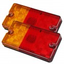 2PCS 10 LED Red Amber Tail Lights Brake Turn Signal Light for Trailer Truck Caravan