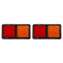 2PCS 12V 72LED Truck Stop Tail Rear Lights Turn Signal Lamp + License Plate Light Kit