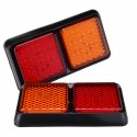 2PCS 12V 72LED Truck Stop Tail Rear Lights Turn Signal Lamp + License Plate Light Kit