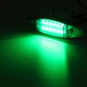 2Pcs Green 24V LED Side Marker Light Flash Strobe Emergency Warning Lamp For Boat Car Truck Trailer