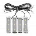 4pcs 3 LED Universal Car Armrest Inner Bowl Light Decorative Cool Door Handle Light Car Auto Interior Light Accessories