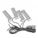 4pcs 3 LED Universal Car Armrest Inner Bowl Light Decorative Cool Door Handle Light Car Auto Interior Light Accessories