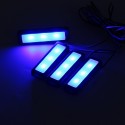 4pcs 3 LED Universal Car Armrest Inner Bowl Light Decorative Cool Door Handle Light Car Auto Interior Light Accessories