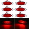 6Pcs Red 24V LED Side Marker Light Flash Strobe Emergency Warning Lamp For Boat Car Truck Trailer