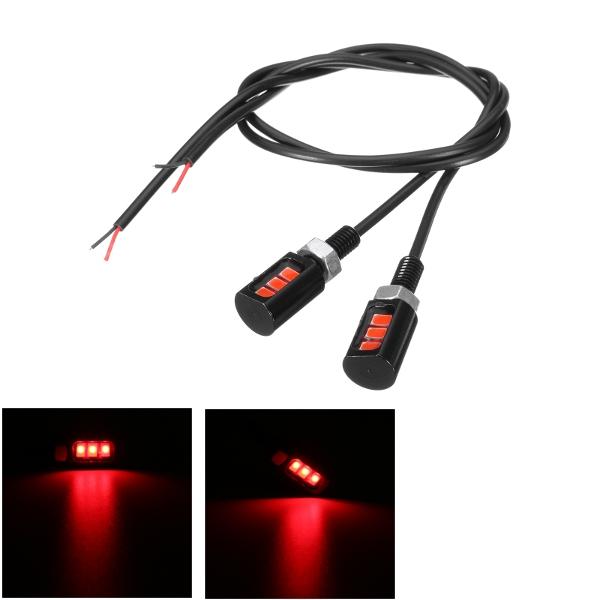 Pair 12V LED Universal Motorcycle Car License Plate Screw Bolt Light Lamps Red Pink Green Yellow