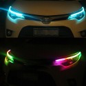 RGB APP Slim Flexible LED DRL Daytime Running Strip Light Headlight Universal