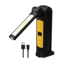 Rechargeable COB LED Slim Work Light Flashlight Inspect Folding Lamp