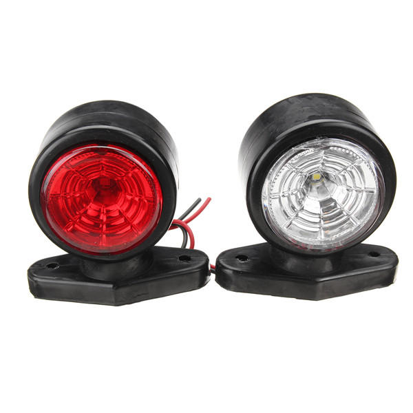 Red&White LED Vehicle Side Marker Turn Signal Indicator Light Lamp 10-30V