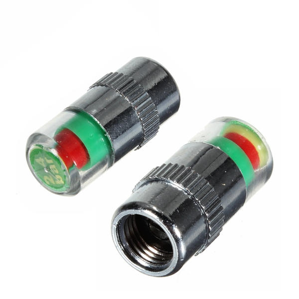 2pcs 36 PSI Tire Pressure Indicator Valve Cap LED Indicator Eye Alert