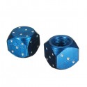 8pcs Dice Tyre Air Valve Wheel Stem Dust Cap Covers For Truck Motorcycle Bike Car Blue Metal Universal