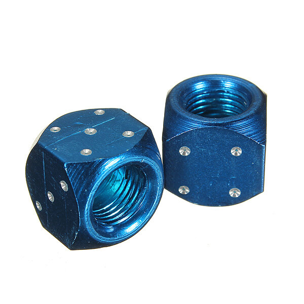 8pcs Dice Tyre Air Valve Wheel Stem Dust Cap Covers For Truck Motorcycle Bike Car Blue Metal Universal