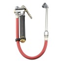 Air Tire Pressure Filler Fill Inflator Gauge Dual Chuck Air Compressor Hose